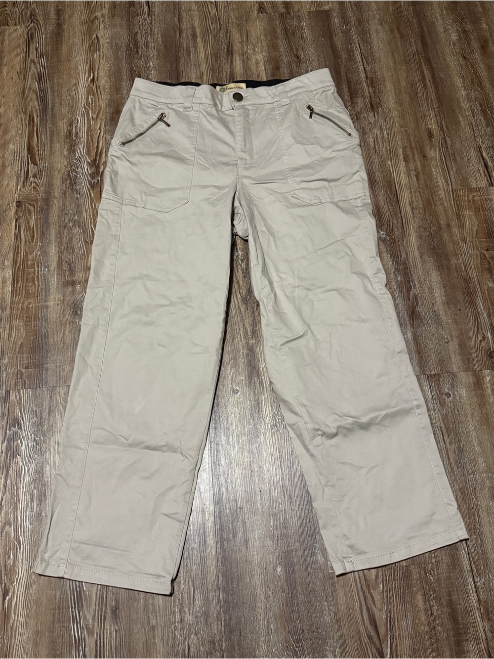 Democracy Ab Technology Casual Pants Women's 16 Baggy Relaxed Fit in Tan Wash
